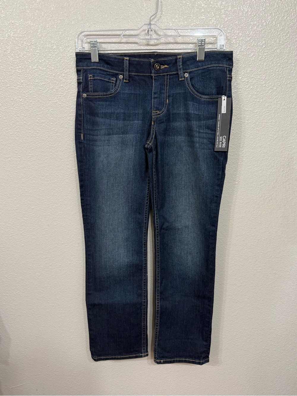 Apt 9 Dark Wash Denim Capri Cropped Jeans Womens 2P Petite NWT